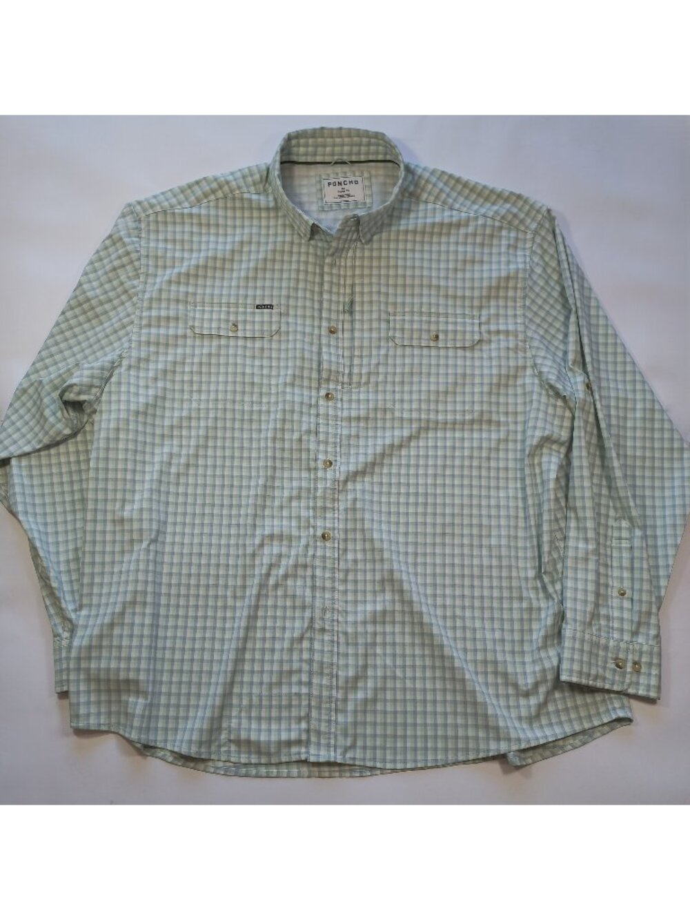 poncho shirt men xxxl 3xl regular fit The Amberjack Plaid short sleeve New nwot